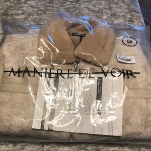 Maniere de voir shearling bomber jacket